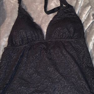 Black lace swim top removable pads xl